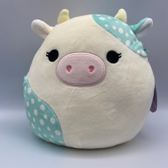 NWT BELANA the Cow with Flowers 8" Easter Squishmallow Kellytoy Pillow Plush Toy - Picture 2 of 6